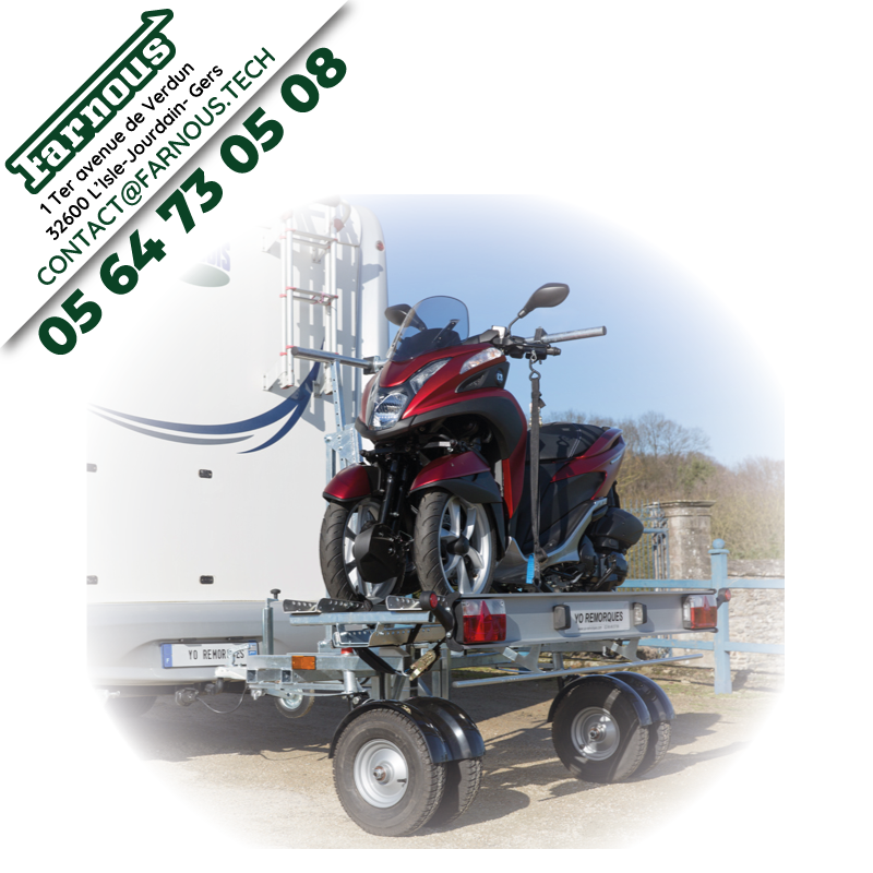 Remorque porte scooter 3 roues